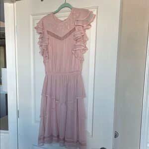 Elegant Pink Ruffled Dress by YAS in UK